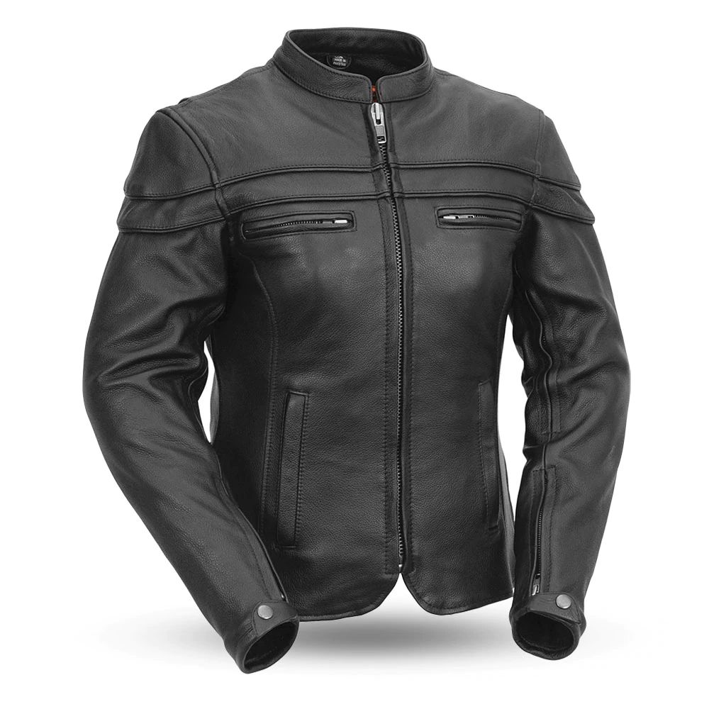 Reflective Rider Leather Jacket Ladies