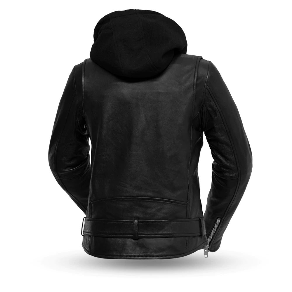 Black Night Rider Leather Jacket Ladies