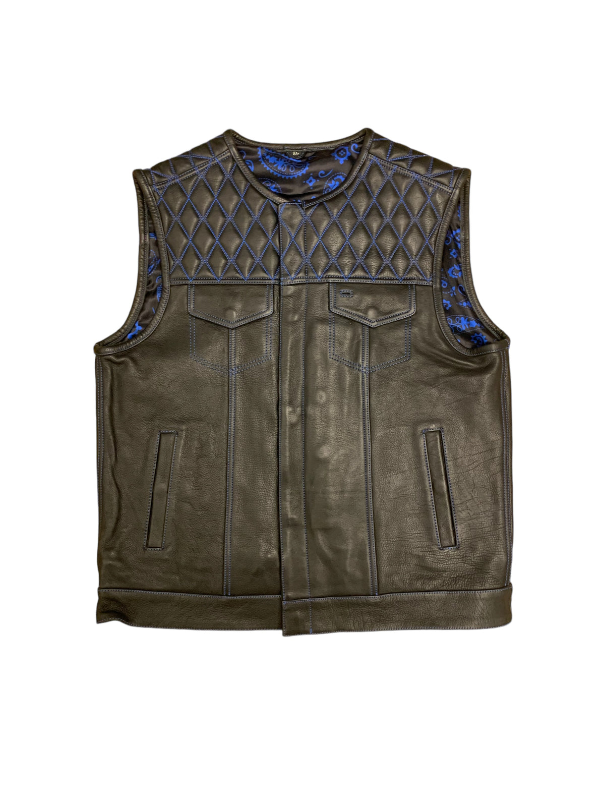 Blue Flame Biker Vest