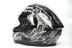 Full Face White Shock Raider Helmet DOT