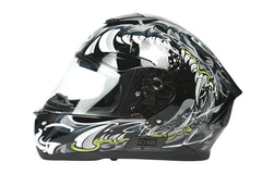 Full Face White Shock Raider Helmet DOT