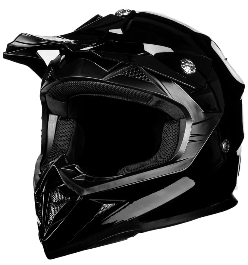 Casque Motocross/Dirtbike Hawk Noir Brillant DOT