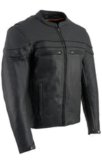 Reflector Leather Jacket Men