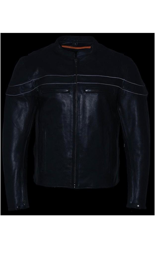 Reflector Leather Jacket Men