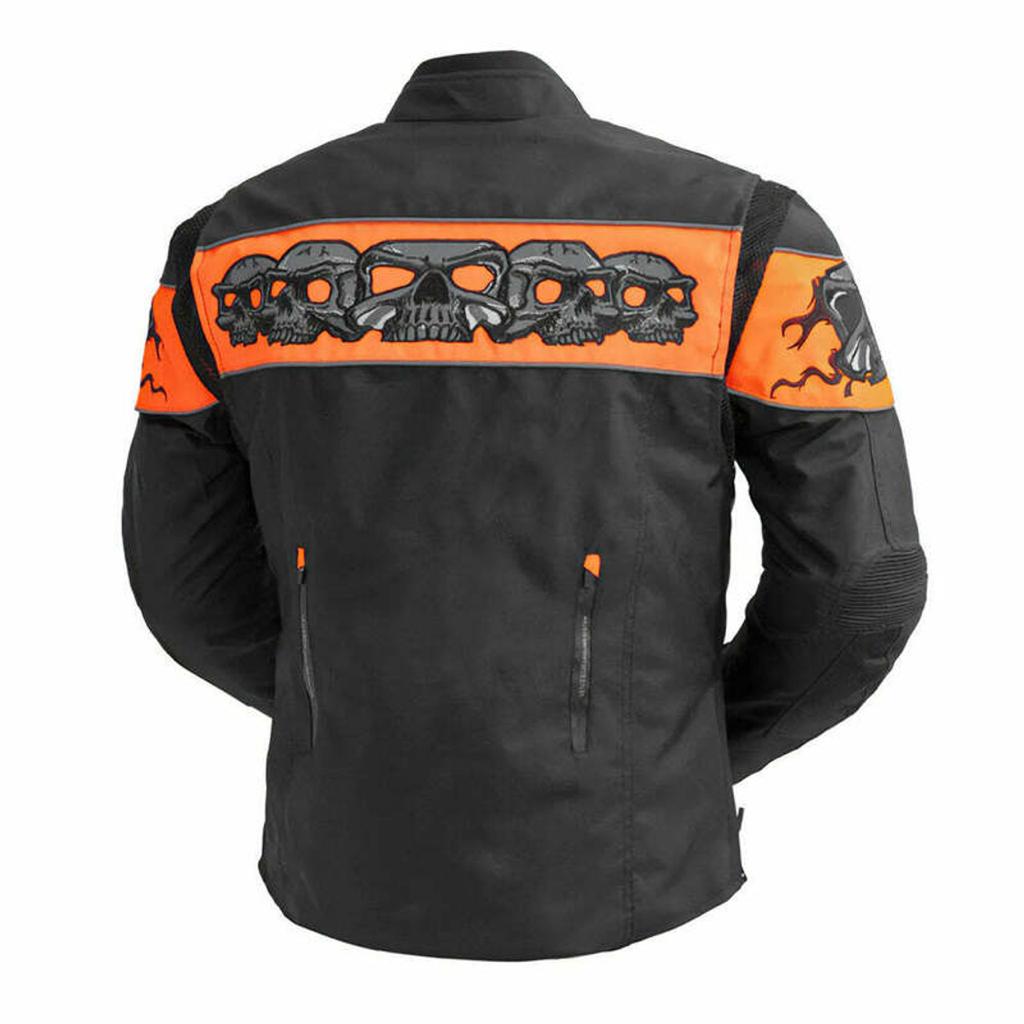 Reflective Skull Orange Textile Jacket