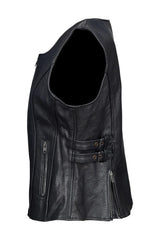 Zipper Vest Leather Ladies