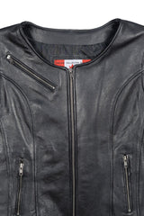 Zipper Vest Leather Ladies