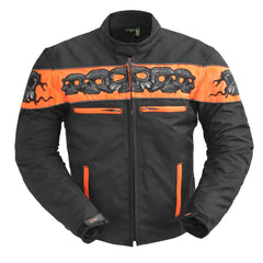 Reflective Skull Orange Textile Jacket