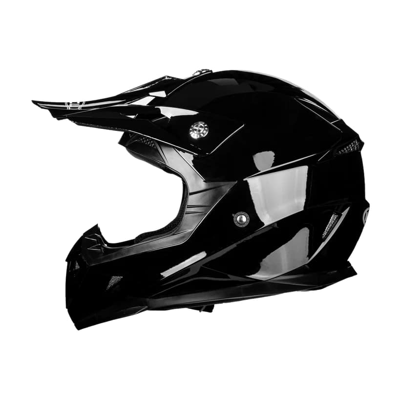 Hawk Gloss Black Motorcross/Dirtbike Helmet DOT