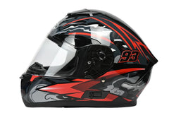 Full Face Red 93 Raider Helmet DOT